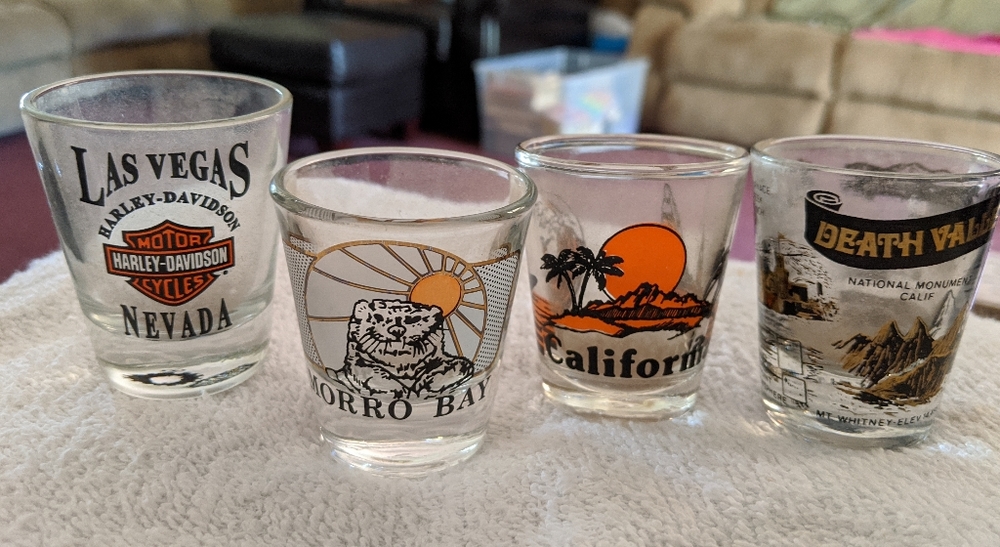 Four Destination Shot Glasses